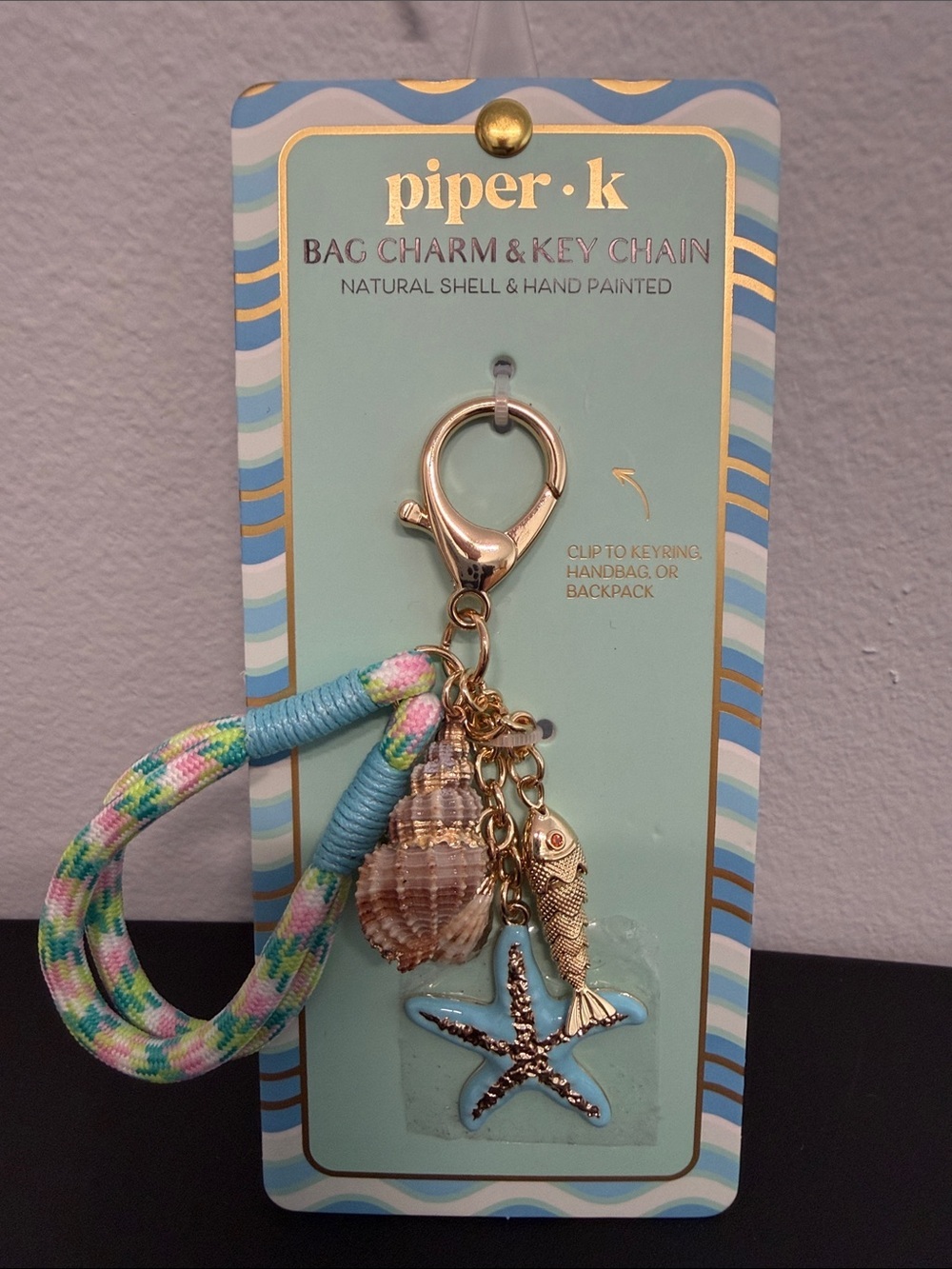 Piper K | Coastal Summer Fish (Moves) Seashell Starfish Bag Charm